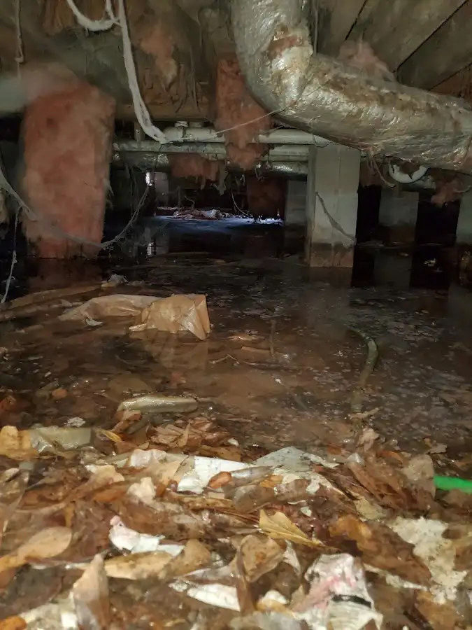 Crawl space flood assessment for Commercial Water Damage Restoration in Five Corners